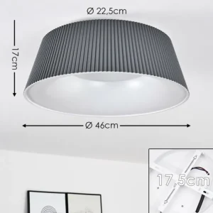 hofstein Plafonnier Fremont LED Gris, 1 lumière* Lampes Modernes
