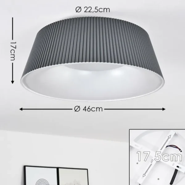 hofstein Plafonnier Fremont LED Gris, 1 lumière* Lampes Modernes