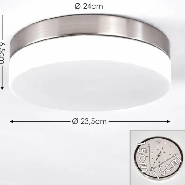 hofstein Plafonnier Fresno Nickel mat, 2 lumières* Lampes En Verre