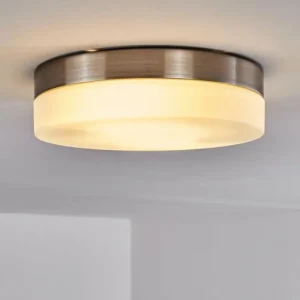 hofstein Plafonnier Fresno Nickel mat, 2 lumières* Lampes En Verre