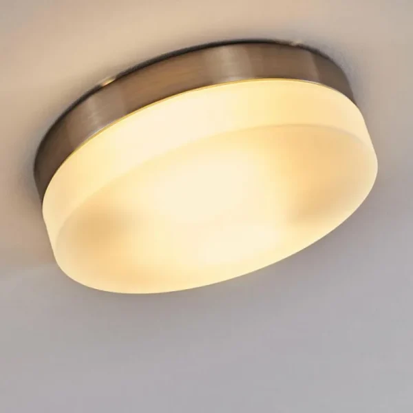 hofstein Plafonnier Fresno Nickel mat, 2 lumières* Lampes En Verre