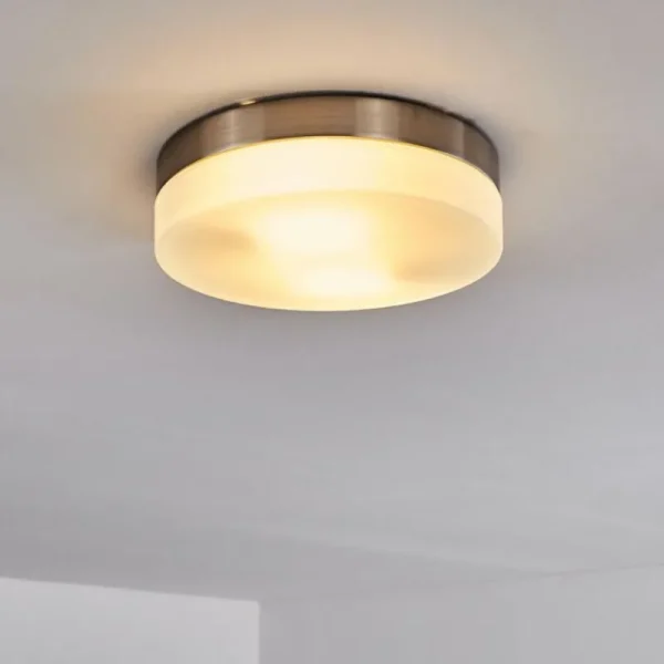 hofstein Plafonnier Fresno Nickel mat, 2 lumières* Lampes En Verre