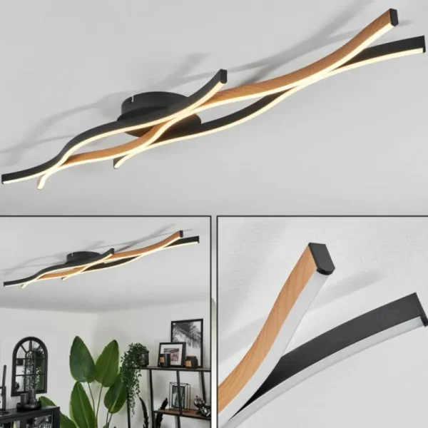 hofstein Plafonnier Fuliola LED Noir, 1 lumière* Lampes Modernes