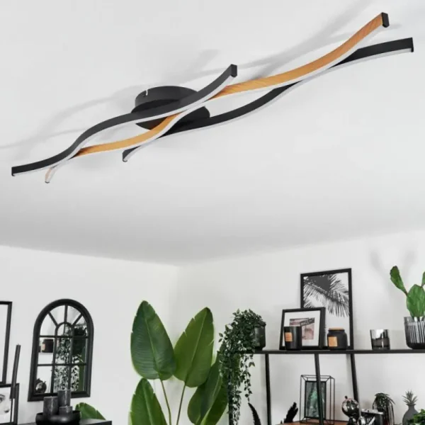 hofstein Plafonnier Fuliola LED Noir, 1 lumière* Lampes Modernes