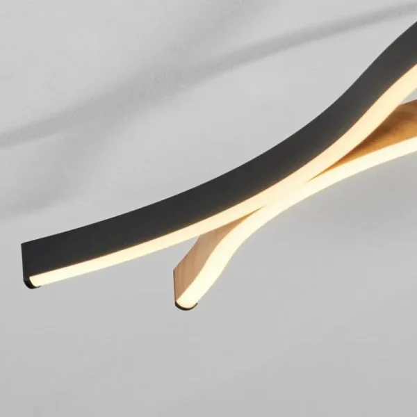 hofstein Plafonnier Fuliola LED Noir, 1 lumière* Lampes Modernes