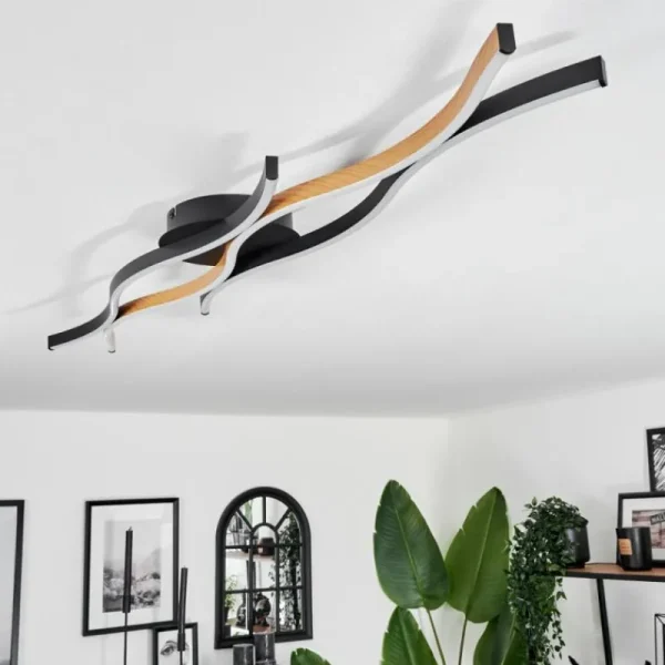 hofstein Plafonnier Fuliola LED Noir, 1 lumière* Lampes Modernes