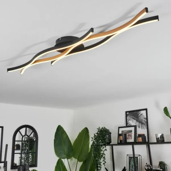 hofstein Plafonnier Fuliola LED Noir, 1 lumière* Lampes Modernes