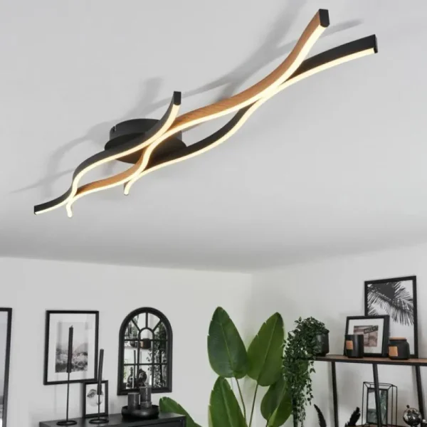 hofstein Plafonnier Fuliola LED Noir, 1 lumière* Lampes Modernes