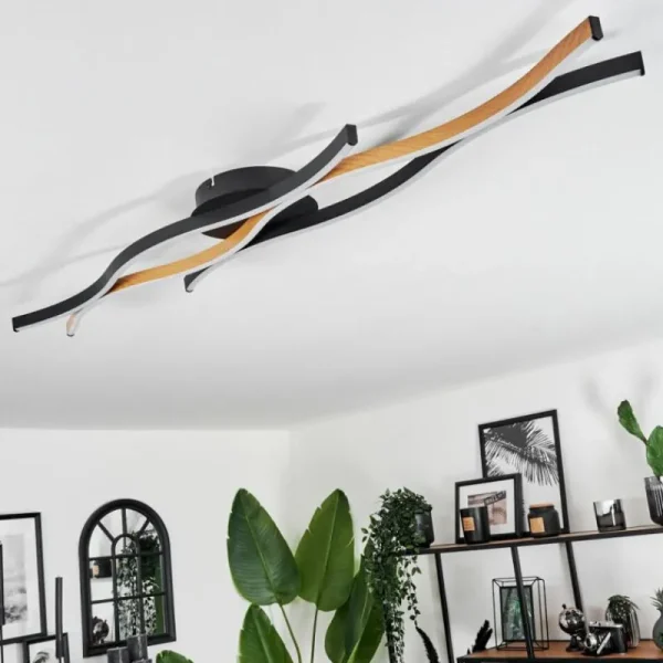 hofstein Plafonnier Fuliola LED Noir, 1 lumière* Lampes Modernes