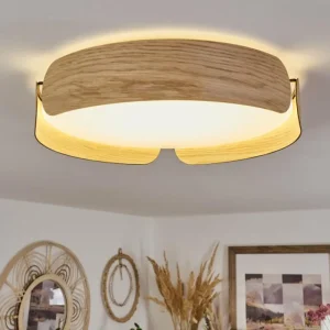 hofstein Plafonnier Fuscado LED Couleur bois, 1 lumière* Lampes Modernes