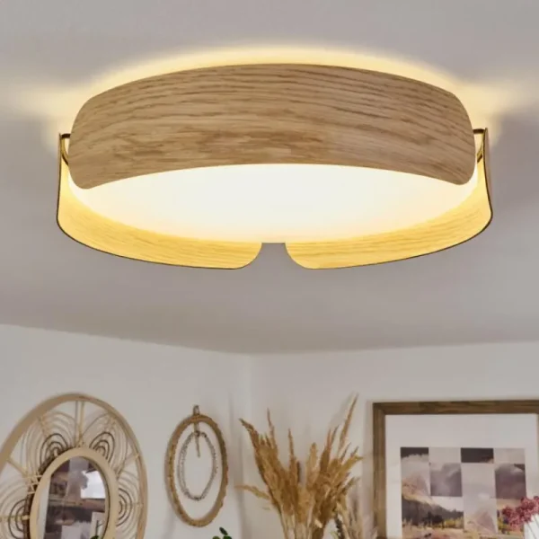 hofstein Plafonnier Fuscado LED Couleur bois, 1 lumière* Lampes Modernes