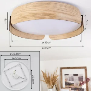 hofstein Plafonnier Fuscado LED Couleur bois, 1 lumière* Lampes Modernes