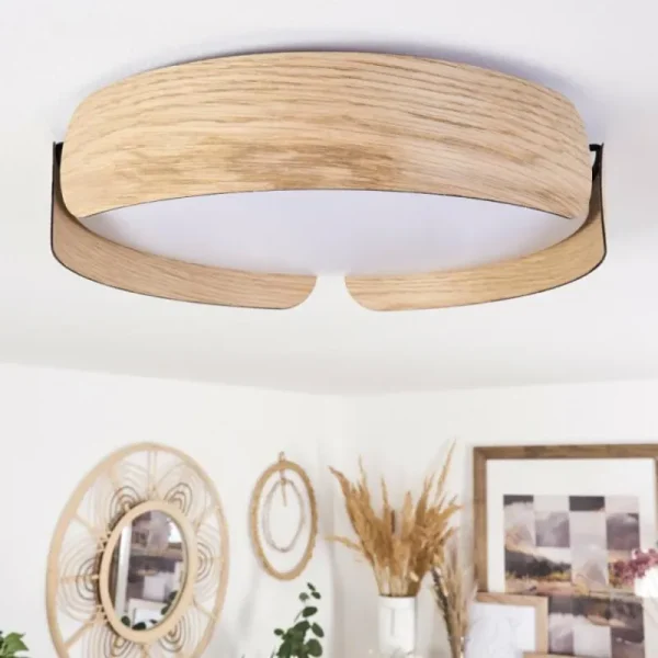 hofstein Plafonnier Fuscado LED Couleur bois, 1 lumière* Lampes Modernes