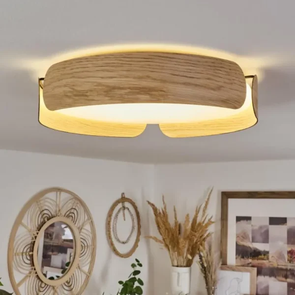 hofstein Plafonnier Fuscado LED Couleur bois, 1 lumière* Lampes Modernes