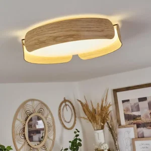 hofstein Plafonnier Fuscado LED Couleur bois, 1 lumière* Lampes Modernes
