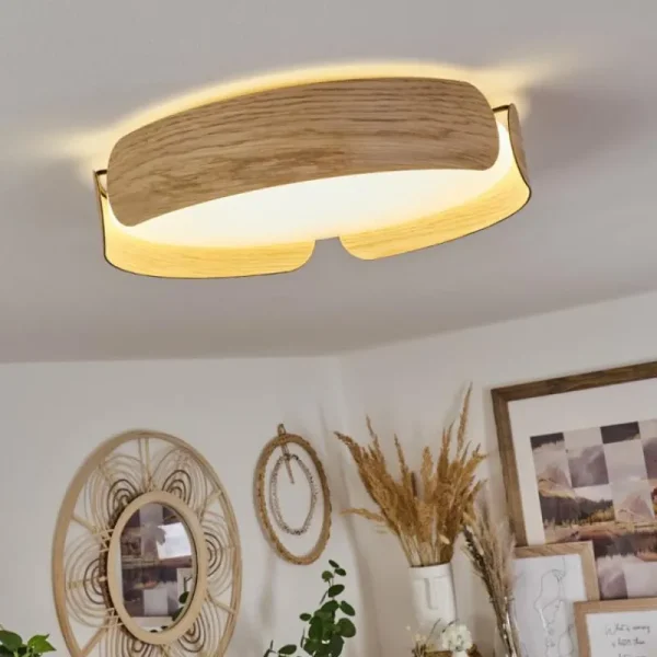 hofstein Plafonnier Fuscado LED Couleur bois, 1 lumière* Lampes Modernes