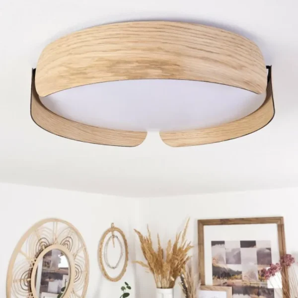 hofstein Plafonnier Fuscado LED Couleur bois, 1 lumière* Lampes Modernes