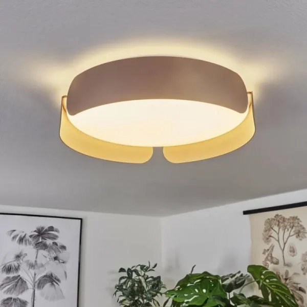 hofstein Plafonnier Fuscado LED Moka, 1 lumière* Lampes Modernes