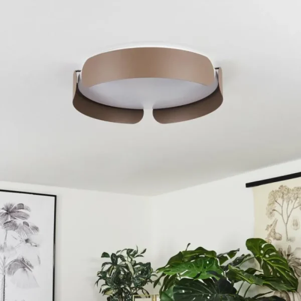 hofstein Plafonnier Fuscado LED Moka, 1 lumière* Lampes Modernes
