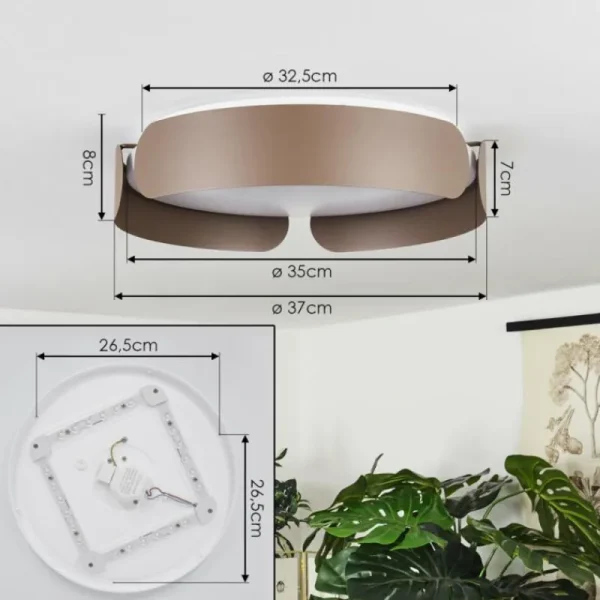 hofstein Plafonnier Fuscado LED Moka, 1 lumière* Lampes Modernes