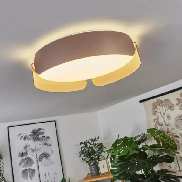hofstein Plafonnier Fuscado LED Moka, 1 lumière* Lampes Modernes
