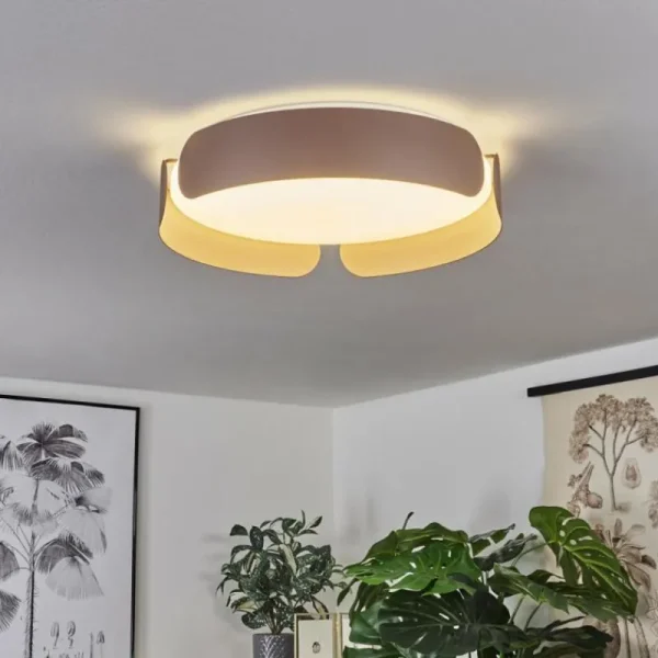 hofstein Plafonnier Fuscado LED Moka, 1 lumière* Lampes Modernes