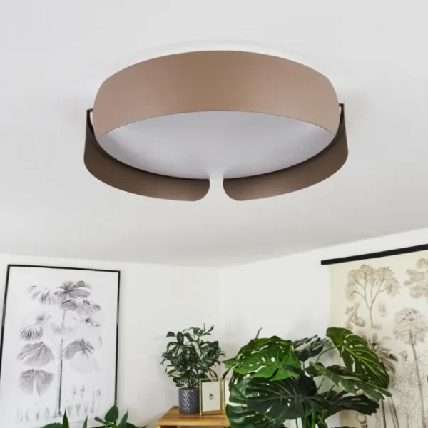 hofstein Plafonnier Fuscado LED Moka, 1 lumière* Lampes Modernes