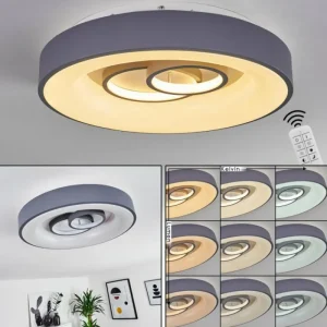 hofstein Plafonnier Gabbiana LED Gris, Blanc, 1 lumière, Télécommandes* Lampes Modernes