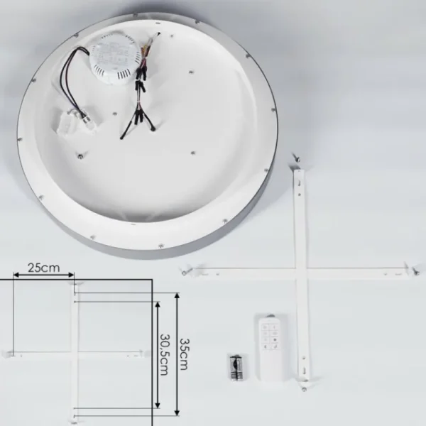 hofstein Plafonnier Gabbiana LED Gris, Blanc, 1 lumière, Télécommandes* Lampes Modernes