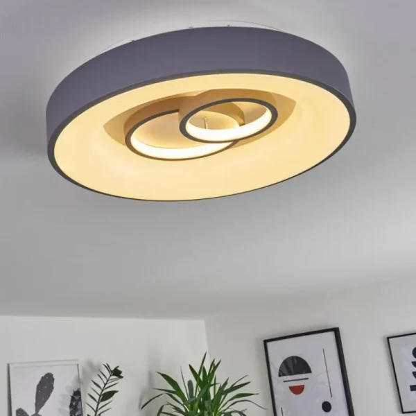 hofstein Plafonnier Gabbiana LED Gris, Blanc, 1 lumière, Télécommandes* Lampes Modernes