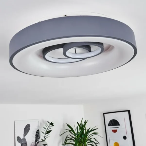 hofstein Plafonnier Gabbiana LED Gris, Blanc, 1 lumière, Télécommandes* Lampes Modernes