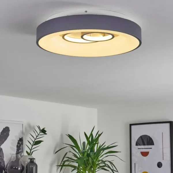 hofstein Plafonnier Gabbiana LED Gris, Blanc, 1 lumière, Télécommandes* Lampes Modernes