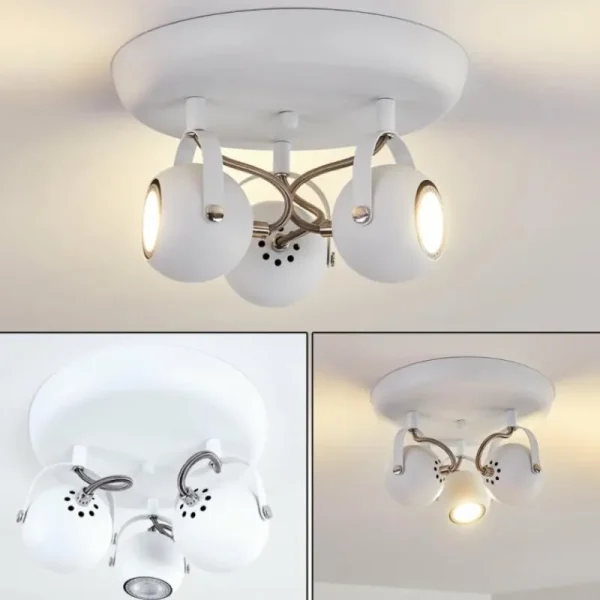 hofstein Plafonnier Gadmen Blanc, 3 lumières* Lampes Modernes