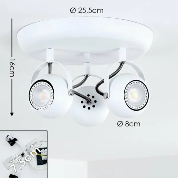 hofstein Plafonnier Gadmen Blanc, 3 lumières* Lampes Modernes