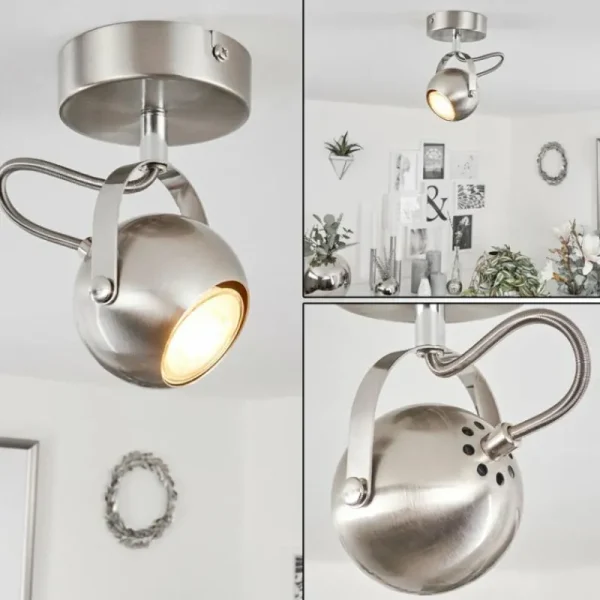 hofstein Plafonnier Gadmen Chrome, Nickel mat, 1 lumière* Lampes Modernes