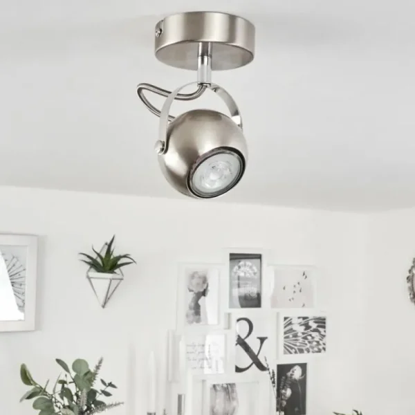 hofstein Plafonnier Gadmen Chrome, Nickel mat, 1 lumière* Lampes Modernes