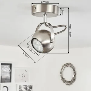 hofstein Plafonnier Gadmen Chrome, Nickel mat, 1 lumière* Lampes Modernes