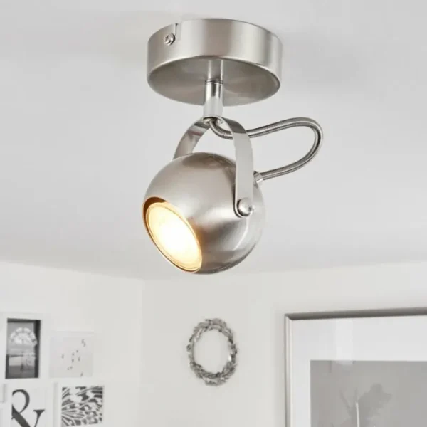 hofstein Plafonnier Gadmen Chrome, Nickel mat, 1 lumière* Lampes Modernes