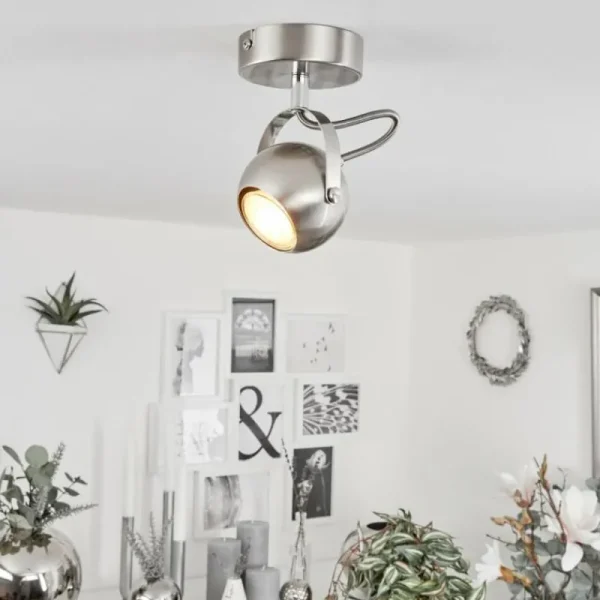 hofstein Plafonnier Gadmen Chrome, Nickel mat, 1 lumière* Lampes Modernes