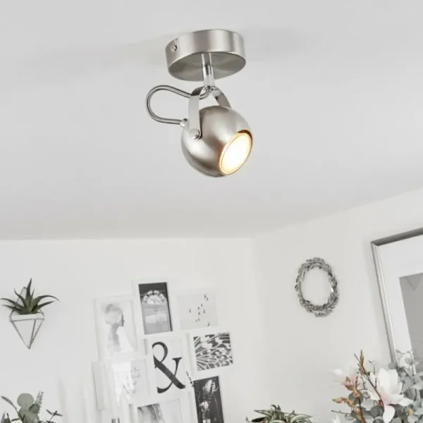 hofstein Plafonnier Gadmen Chrome, Nickel mat, 1 lumière* Lampes Modernes
