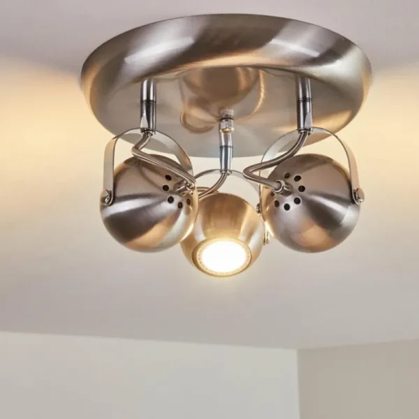 hofstein Plafonnier Gadmen Nickel mat, 3 lumières* Lampes Modernes