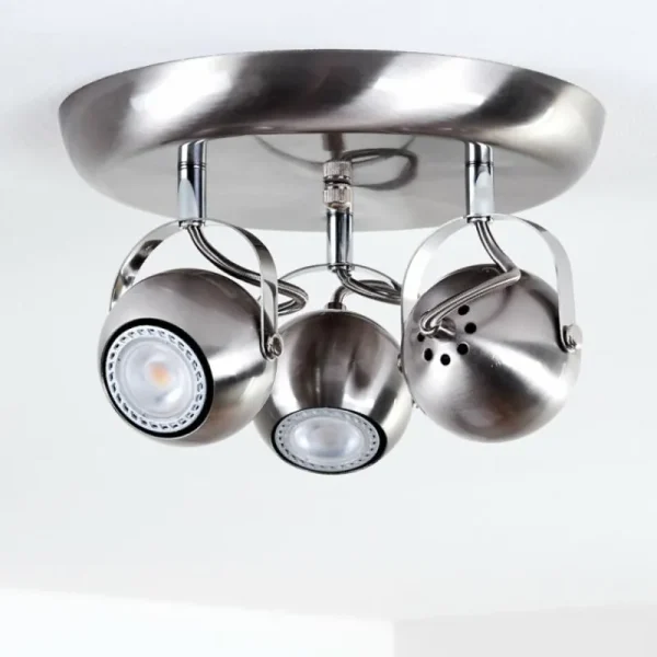 hofstein Plafonnier Gadmen Nickel mat, 3 lumières* Lampes Modernes
