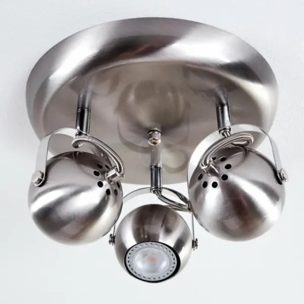 hofstein Plafonnier Gadmen Nickel mat, 3 lumières* Lampes Modernes