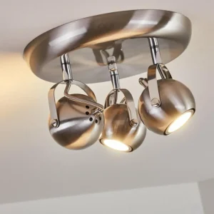 hofstein Plafonnier Gadmen Nickel mat, 3 lumières* Lampes Modernes