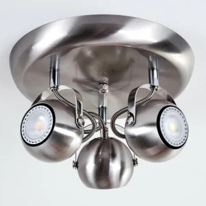hofstein Plafonnier Gadmen Nickel mat, 3 lumières* Lampes Modernes