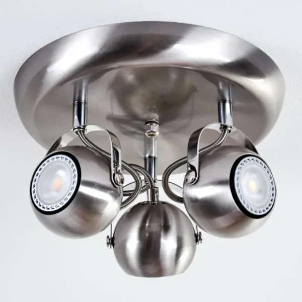 hofstein Plafonnier Gadmen Nickel mat, 3 lumières* Lampes Modernes