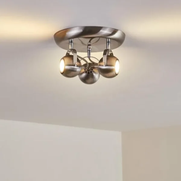 hofstein Plafonnier Gadmen Nickel mat, 3 lumières* Lampes Modernes