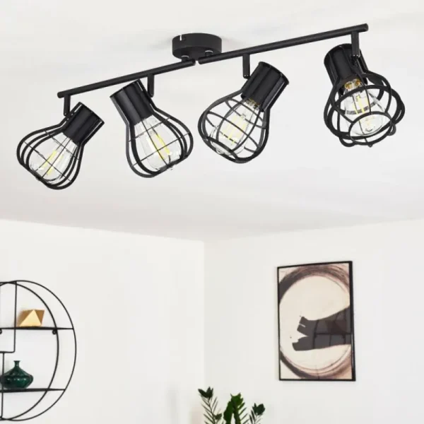 hofstein Plafonnier Gainesville Noir, 4 lumières* Lampes Modernes