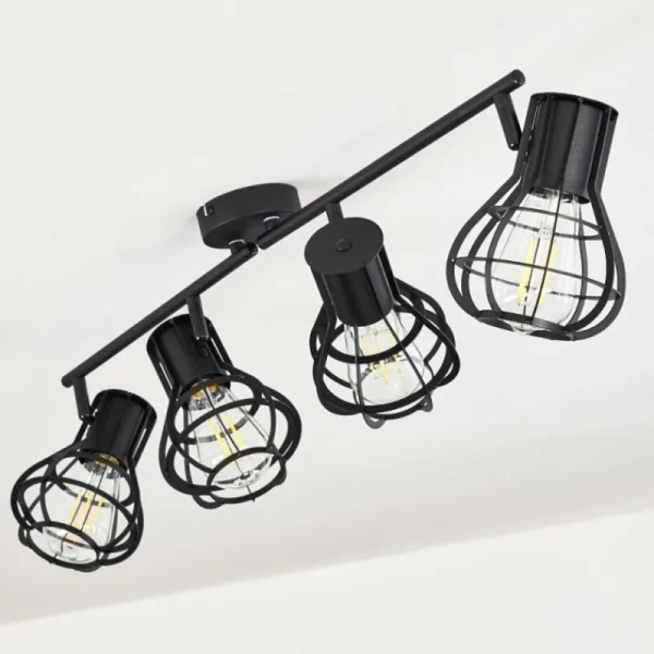 hofstein Plafonnier Gainesville Noir, 4 lumières* Lampes Modernes
