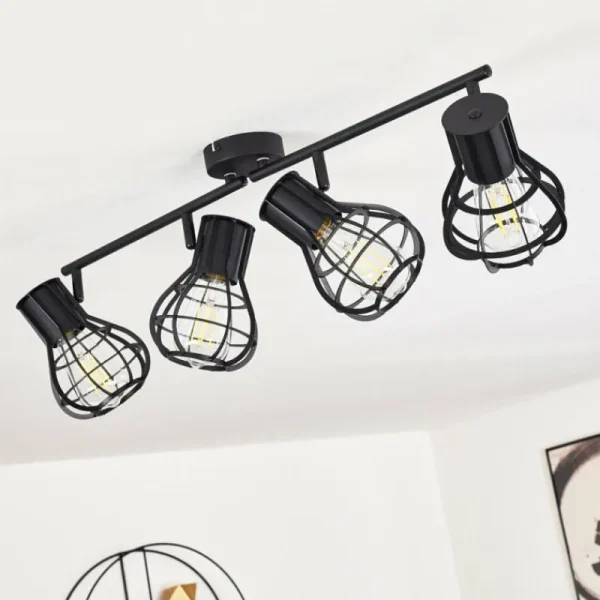 hofstein Plafonnier Gainesville Noir, 4 lumières* Lampes Modernes
